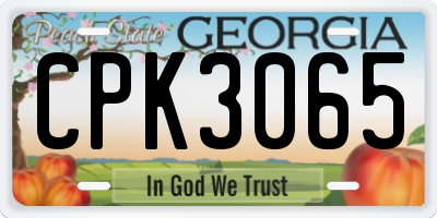 GA license plate CPK3065