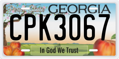 GA license plate CPK3067