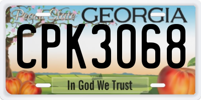 GA license plate CPK3068