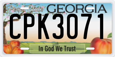 GA license plate CPK3071