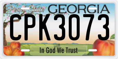 GA license plate CPK3073