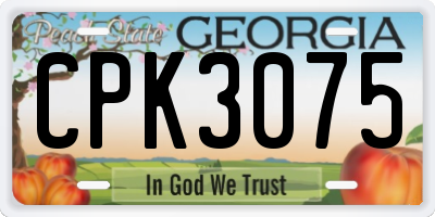 GA license plate CPK3075