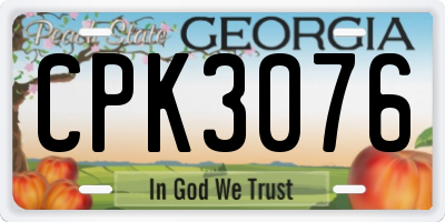 GA license plate CPK3076