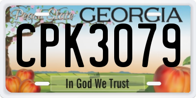 GA license plate CPK3079