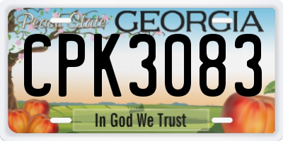 GA license plate CPK3083