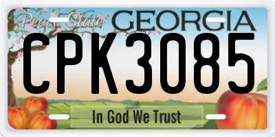 GA license plate CPK3085