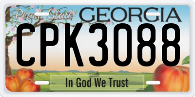GA license plate CPK3088