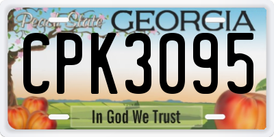 GA license plate CPK3095