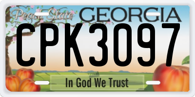 GA license plate CPK3097