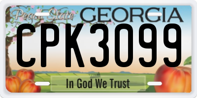 GA license plate CPK3099
