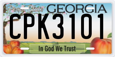 GA license plate CPK3101