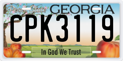 GA license plate CPK3119