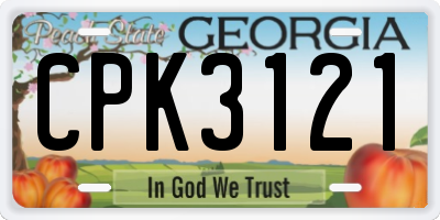 GA license plate CPK3121