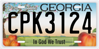 GA license plate CPK3124