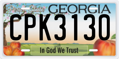 GA license plate CPK3130