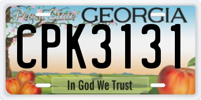 GA license plate CPK3131