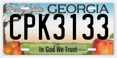 GA license plate CPK3133
