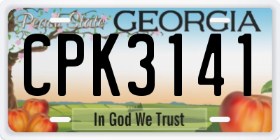 GA license plate CPK3141