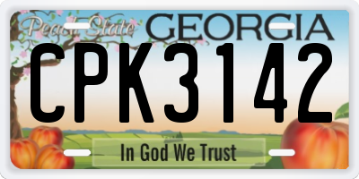 GA license plate CPK3142