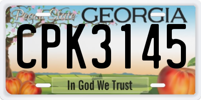 GA license plate CPK3145