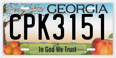 GA license plate CPK3151