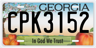 GA license plate CPK3152