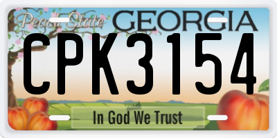 GA license plate CPK3154