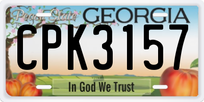 GA license plate CPK3157