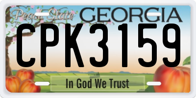 GA license plate CPK3159