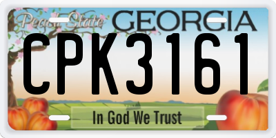 GA license plate CPK3161