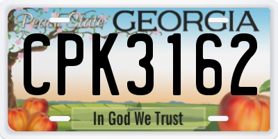 GA license plate CPK3162