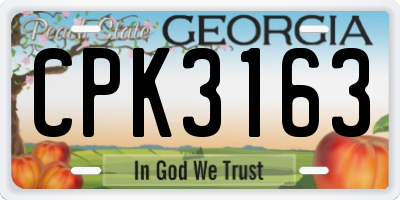 GA license plate CPK3163