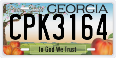 GA license plate CPK3164