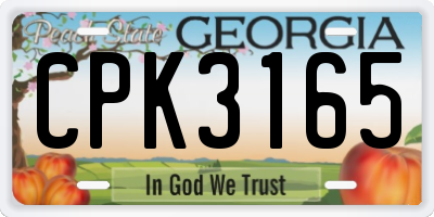 GA license plate CPK3165