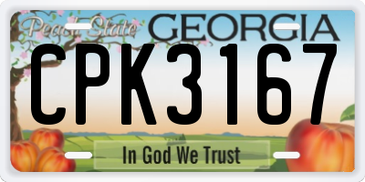 GA license plate CPK3167