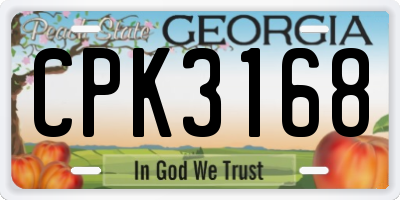 GA license plate CPK3168