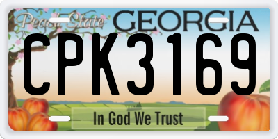 GA license plate CPK3169