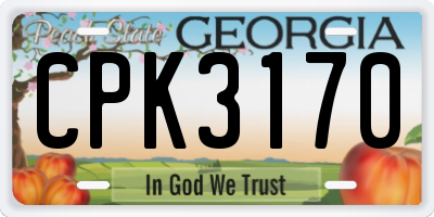 GA license plate CPK3170