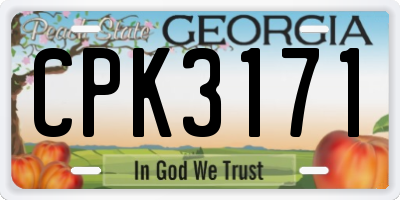 GA license plate CPK3171