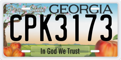 GA license plate CPK3173