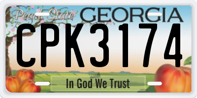 GA license plate CPK3174