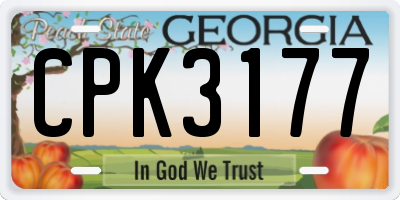 GA license plate CPK3177