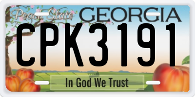 GA license plate CPK3191