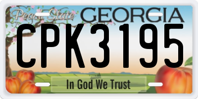 GA license plate CPK3195