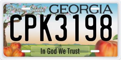 GA license plate CPK3198