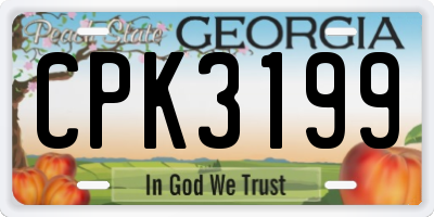 GA license plate CPK3199