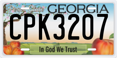 GA license plate CPK3207