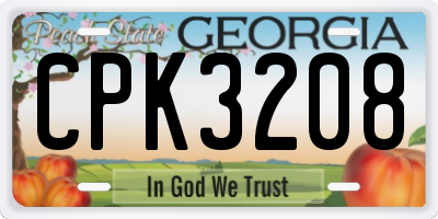 GA license plate CPK3208