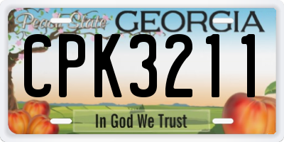 GA license plate CPK3211