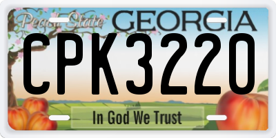 GA license plate CPK3220
